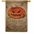 Cuadrilatero 28 x 40 in. Happy Halloween House Flag with Fall Double-Sided Vertical Flags  Banner Garden CU3873059